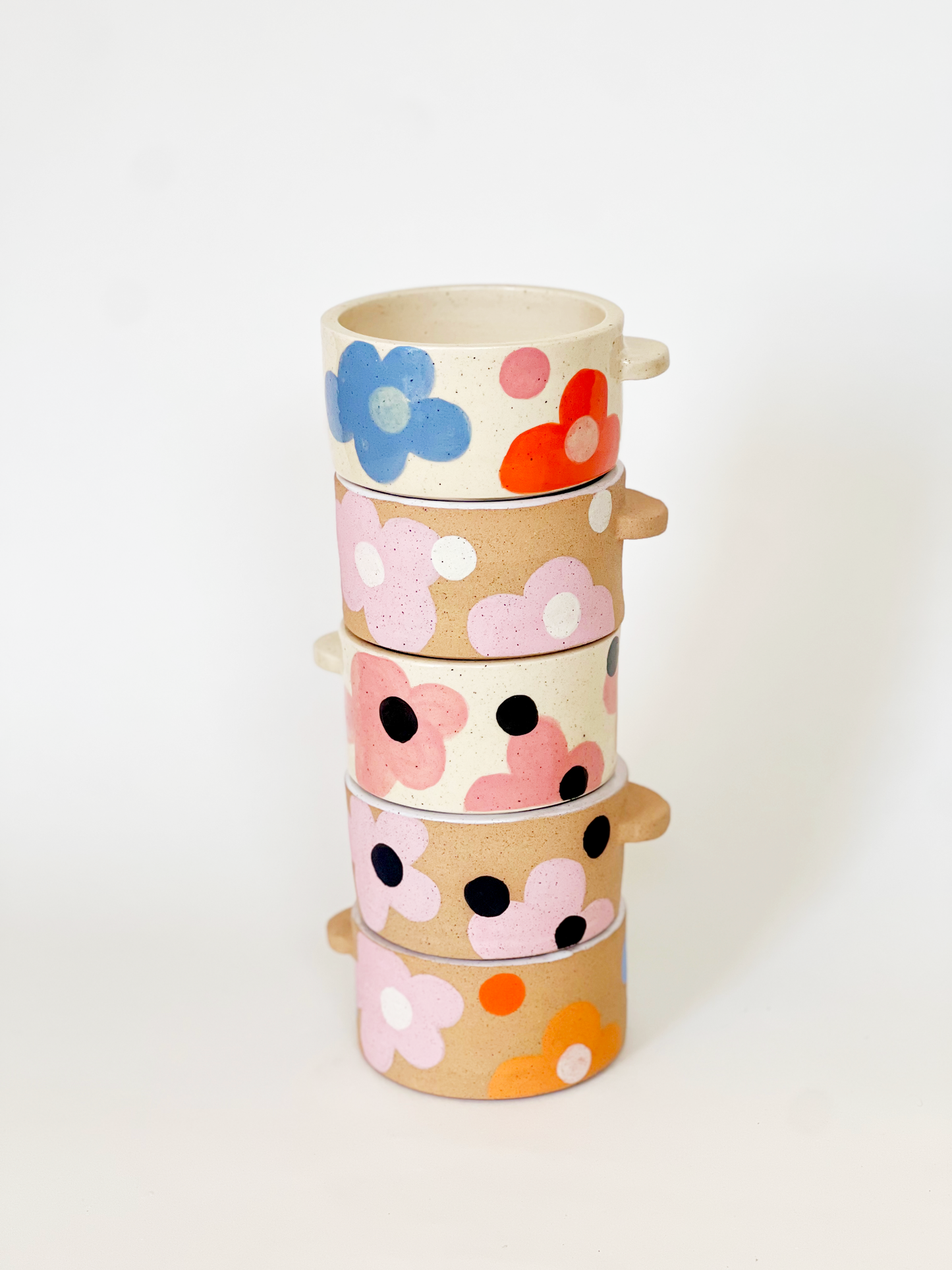 Dots over Flowers Matcha Bowl and Whisk Holder