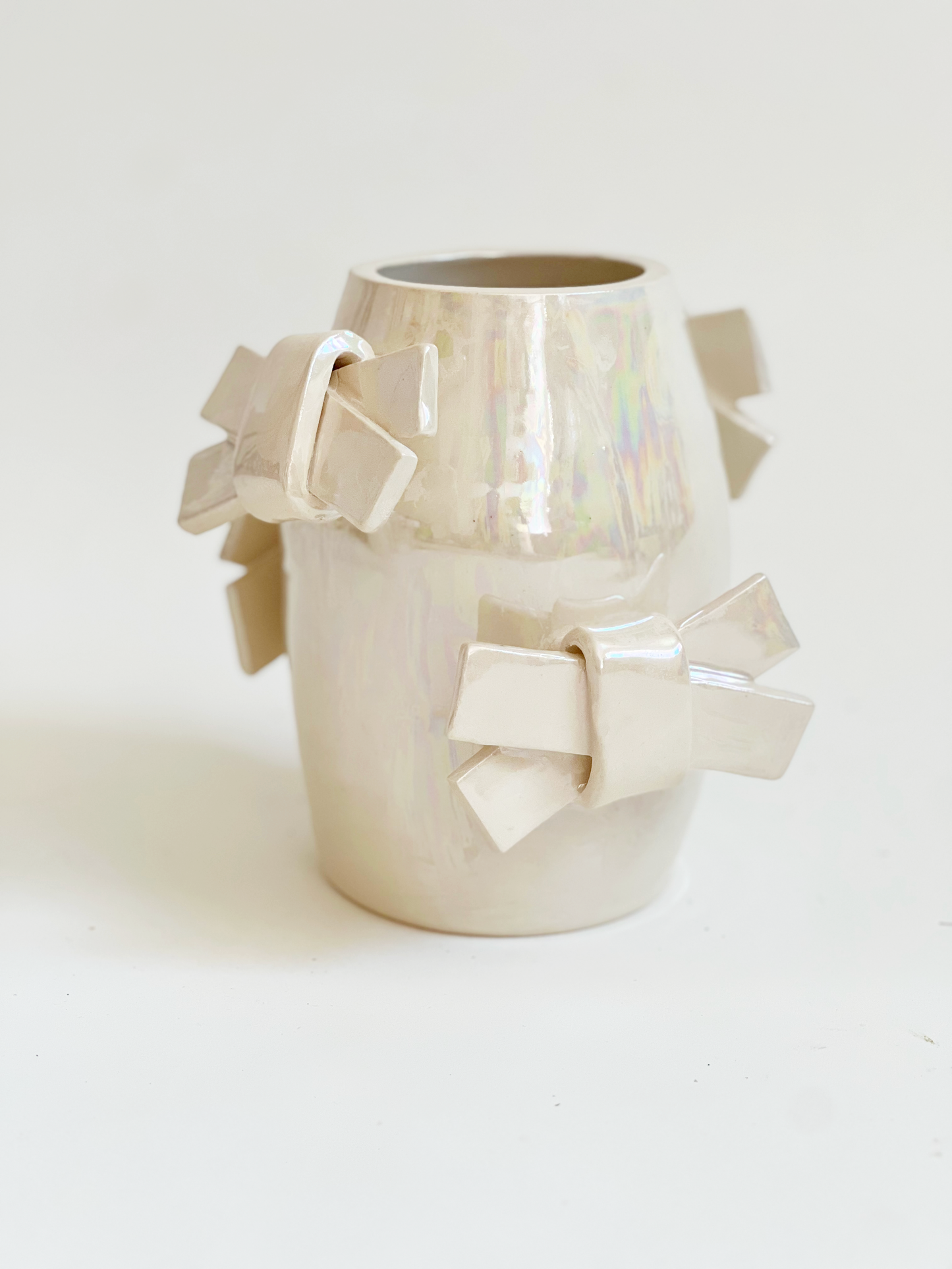 Folded Bows In Handmade Ceramic Vase