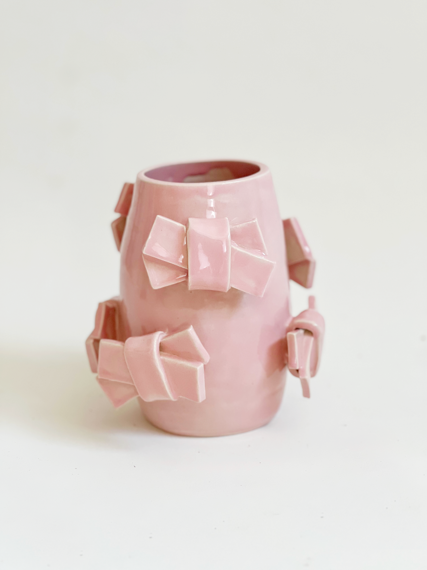 Folded Bows In Handmade Ceramic Vase