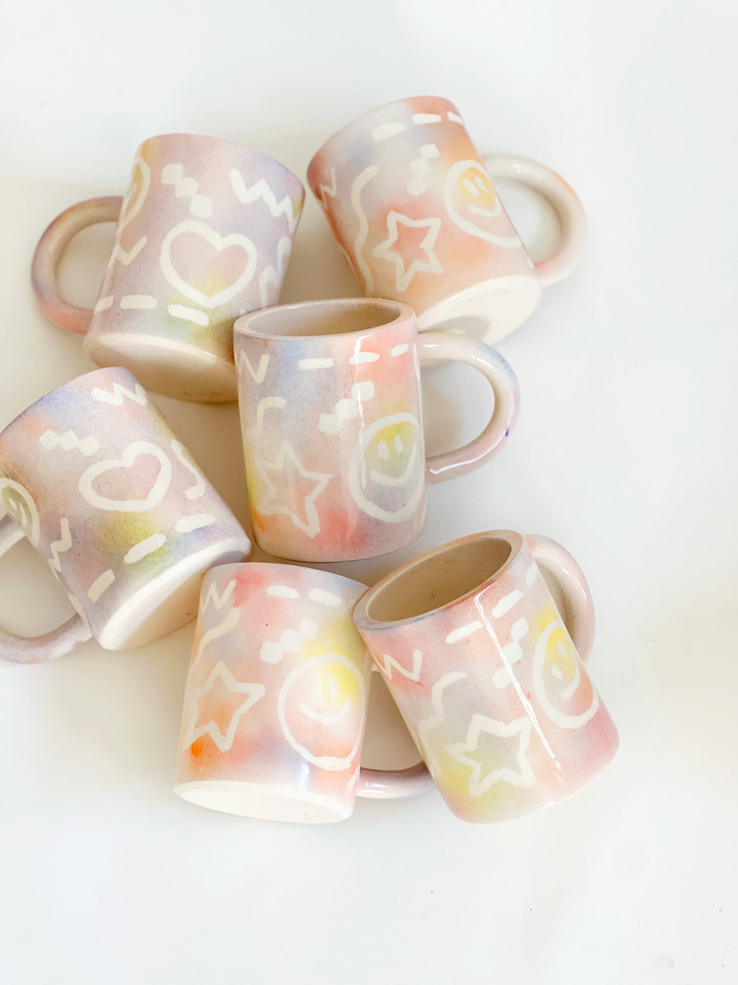 Large Happy Faces Handmade Ceramic Mug
