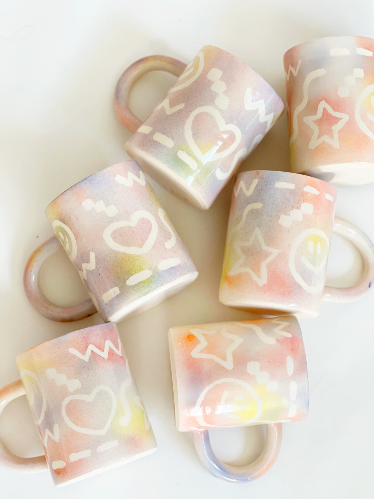 Large Happy Faces Handmade Ceramic Mug