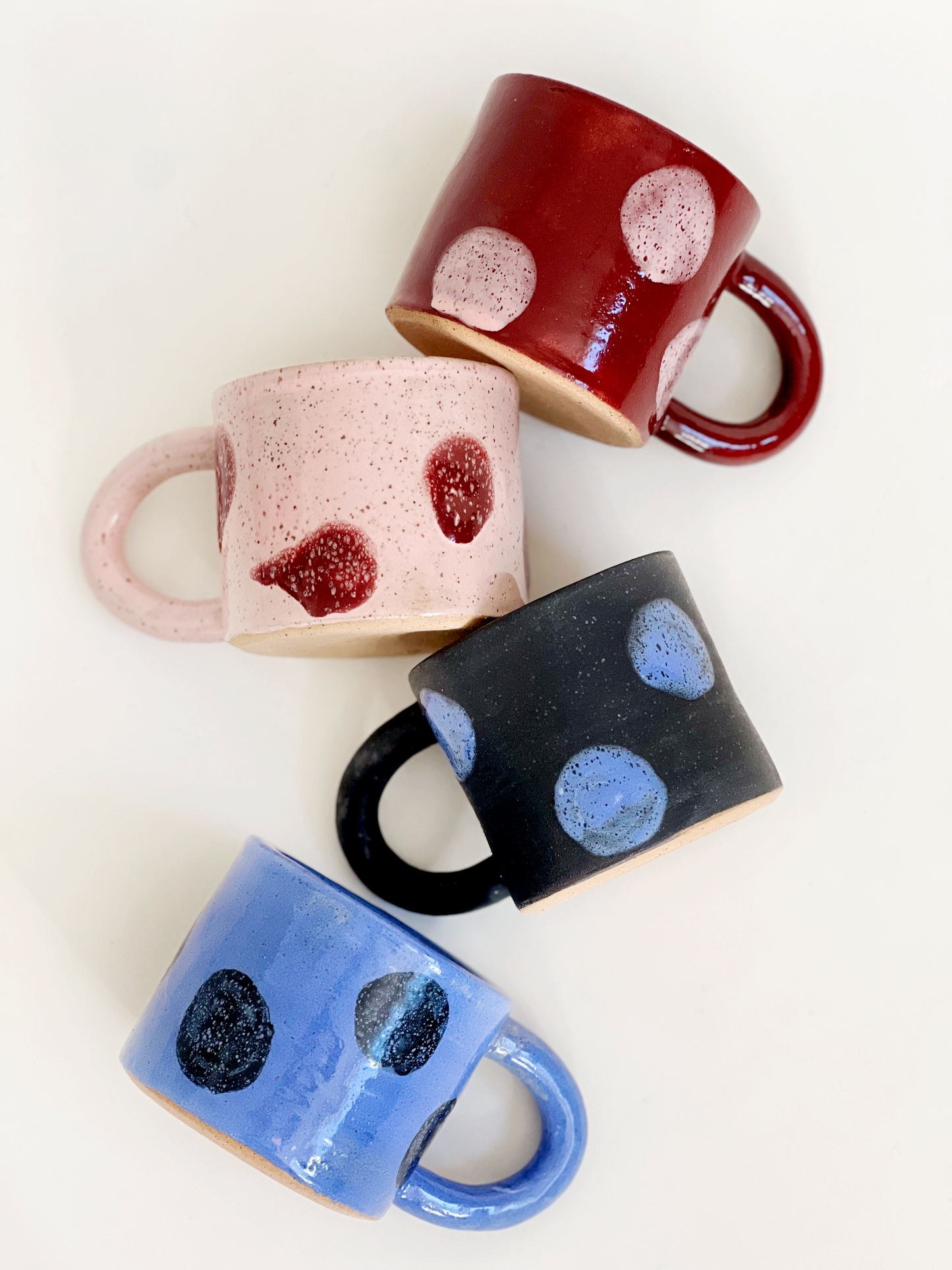 Small Dots Over Color Handmade Ceramics Mug