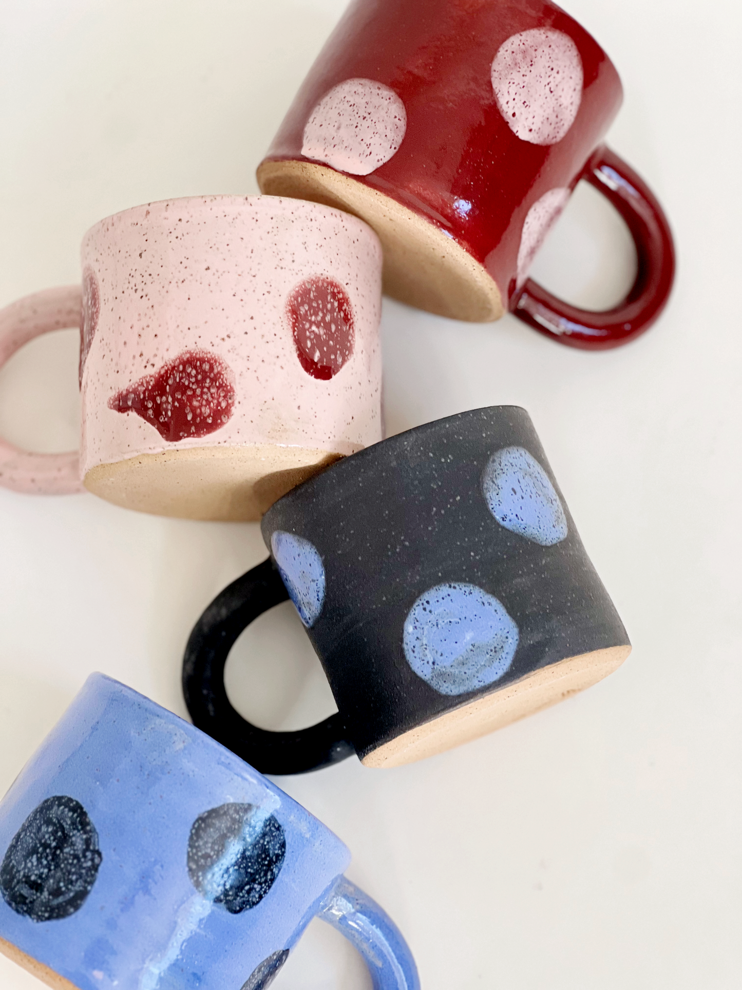 Small Dots Over Color Handmade Ceramics Mug