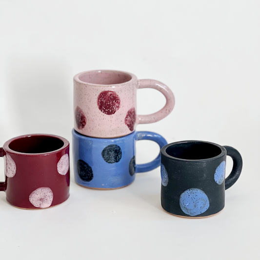 Small Dots Over Color Handmade Ceramics Mug