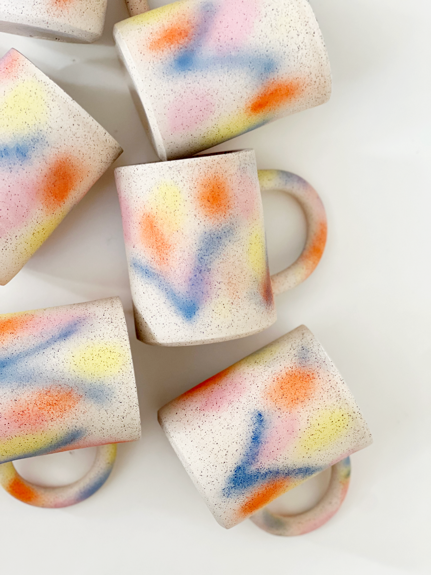 Large Soft Plant Handmade Ceramics Mug