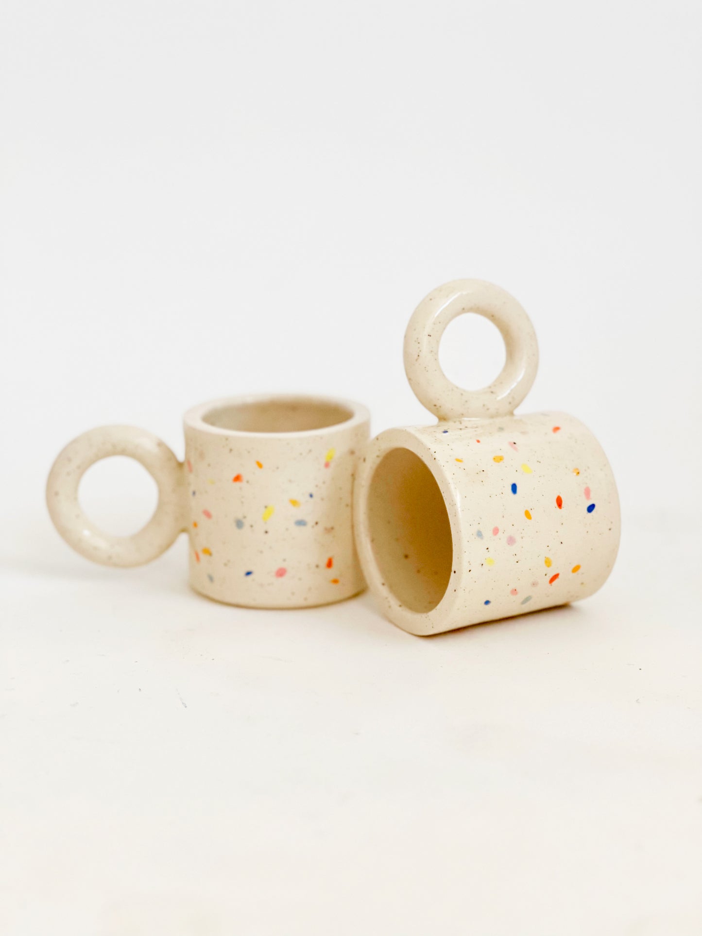 5oz Double Sprinkles Handmade and Hand-painted Ceramics Mug - Multi colors