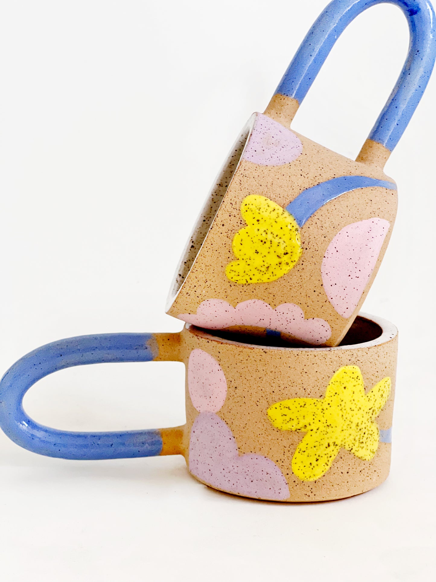 Wide Dreamy Speckles Handmade and Hand-painted Ceramics Mug