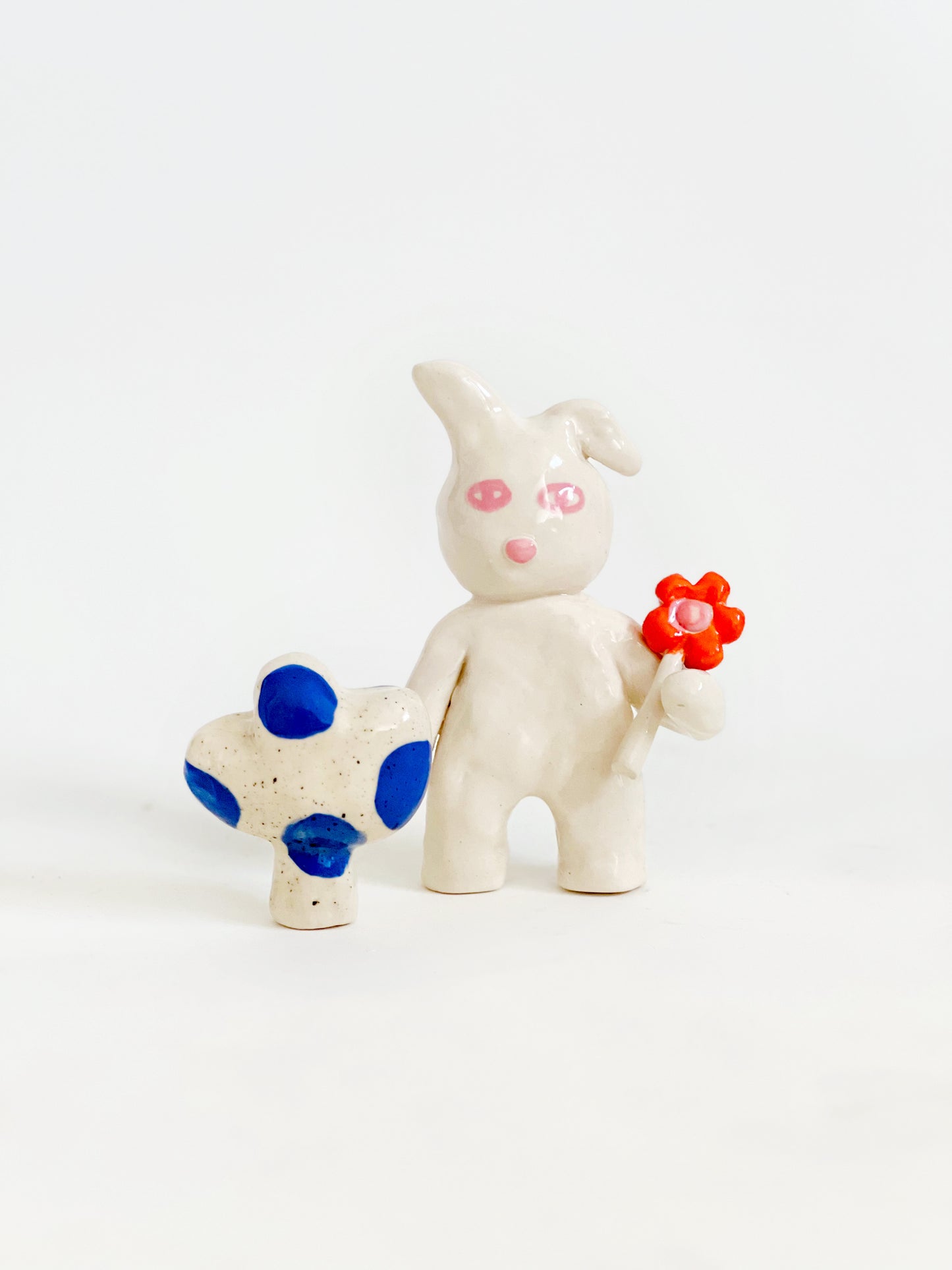 "Something Little" Project 01- Little Four eyes and nature Handmade and Hand-painted Ceramics Sculpture