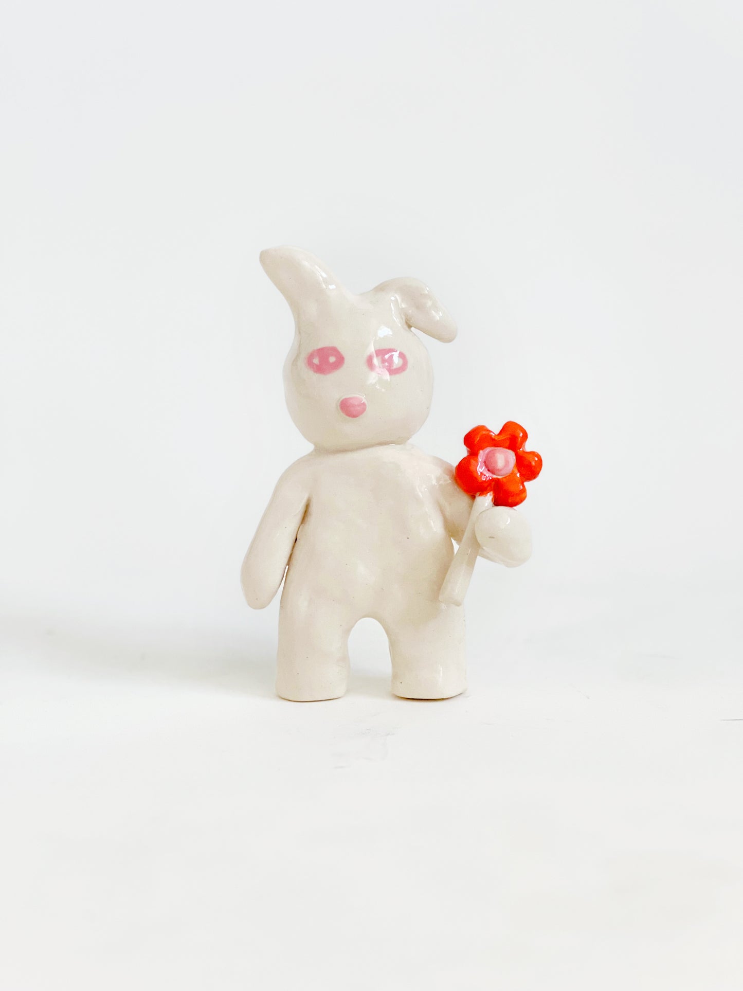 "Something Little" Project 01- Little Four eyes and nature Handmade and Hand-painted Ceramics Sculpture