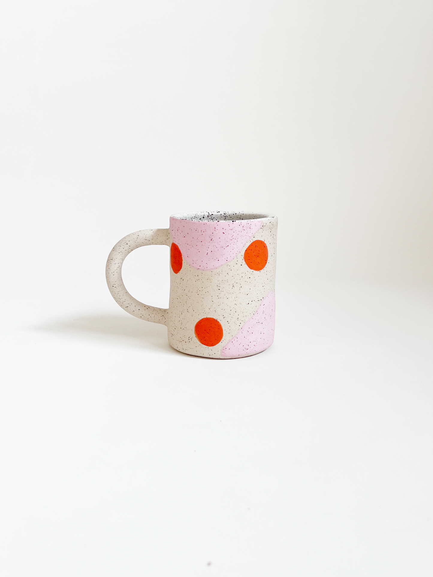 Large Dots over shapes Handmade Ceramic Mug