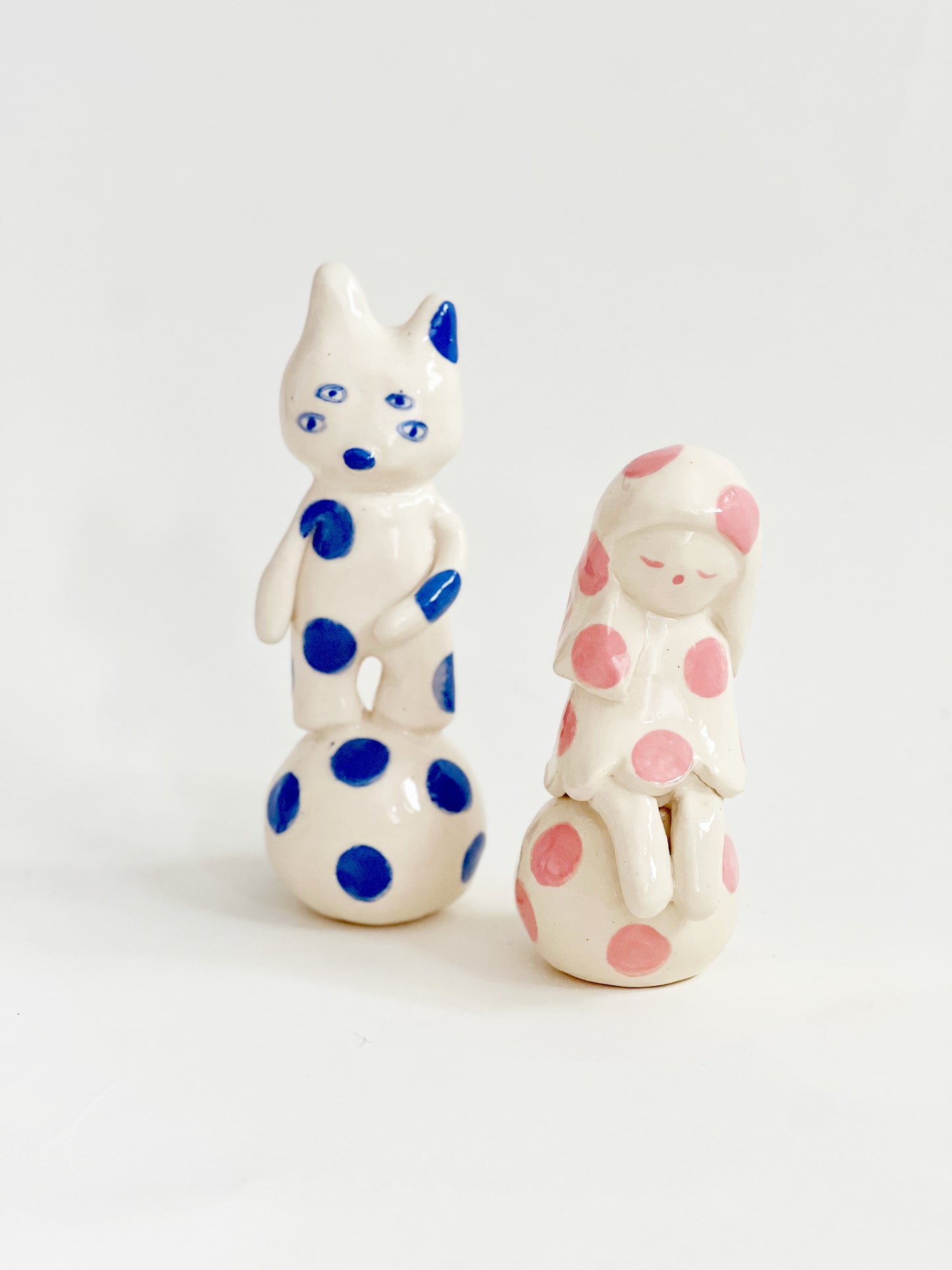 "Something Little" Project 02- Little Four eyes and friends Handmade and Hand-painted Ceramics Sculpture