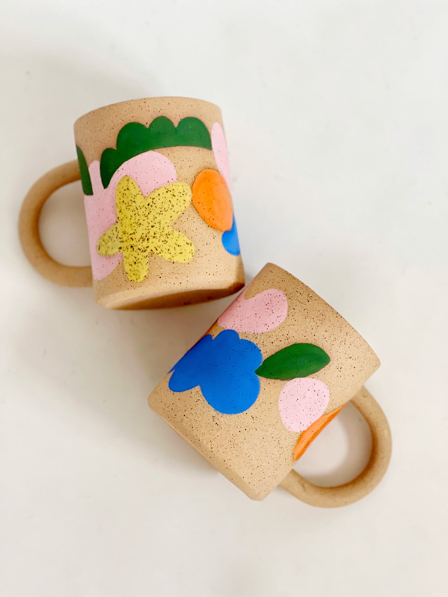 Large Wonder Forest Speckled Hand-painted and Handmade Ceramics Mug