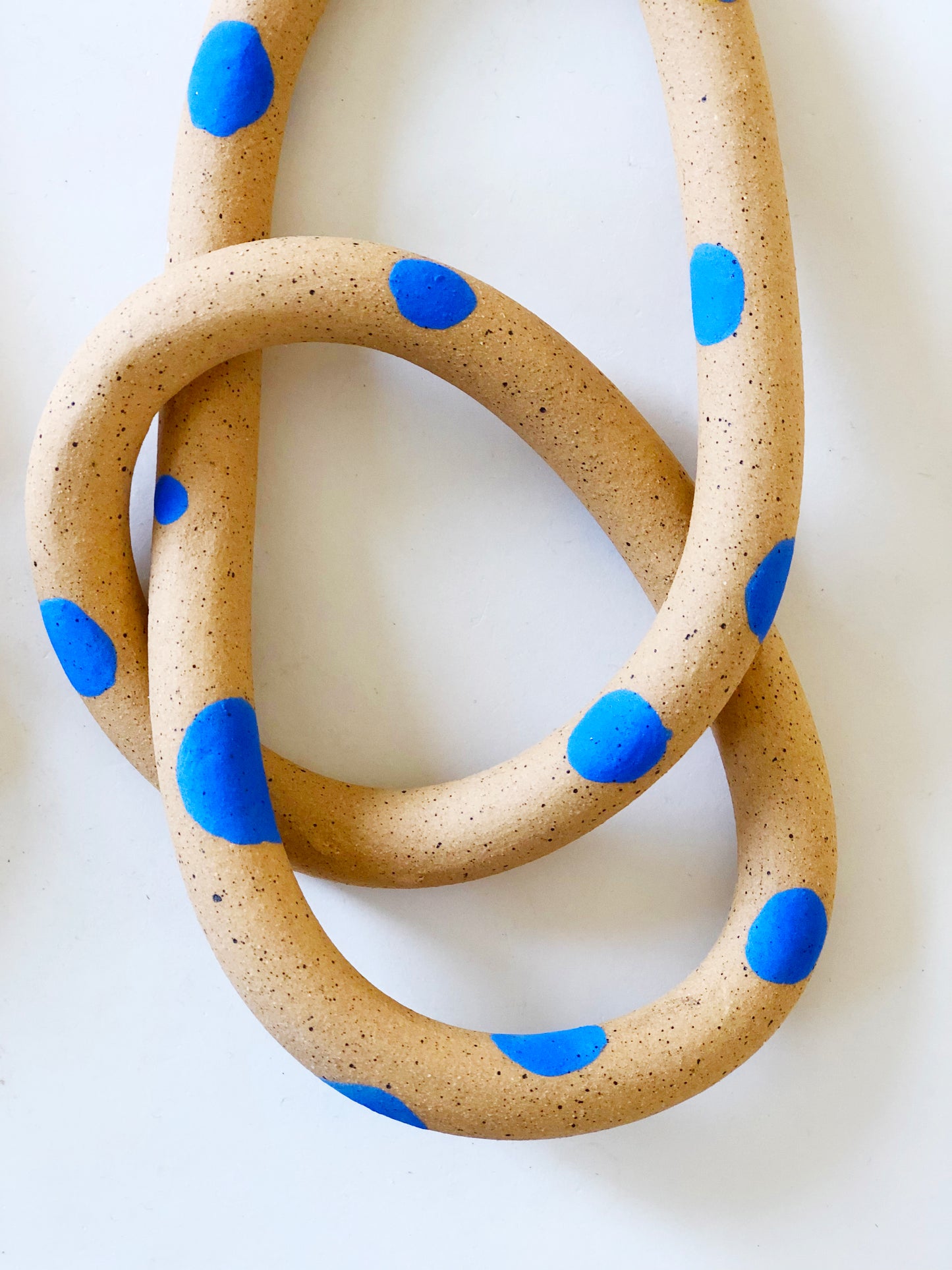 handmade, los angeles, ceramic, clay object, wall hanging, art, pottery, clay object, rope, sprinkles, dots