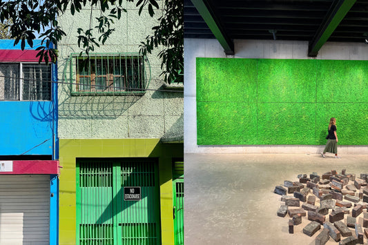 Colorful building, mexico city, art, bright color, walking into a installation