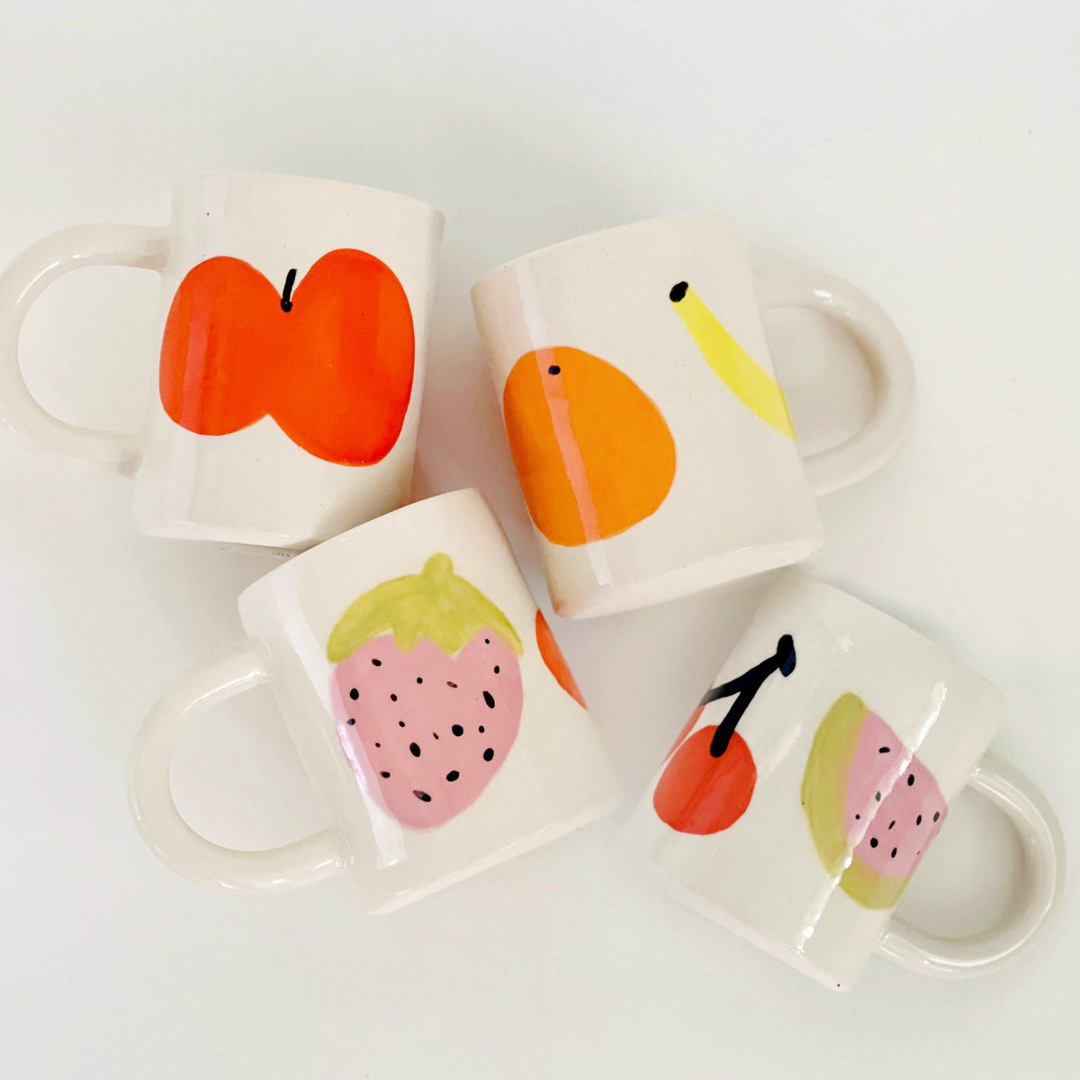 Large Fruits Handmade and Hand painted Ceramics Mug – O-M Ceramic