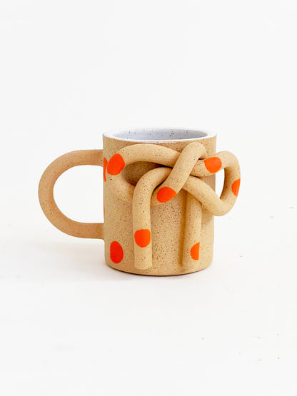 Large Bow Knot Handmade Speckled Mug