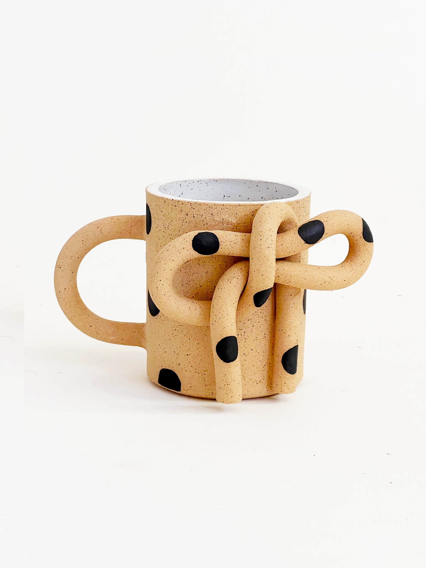 Large Bow Knot Handmade Speckled Mug