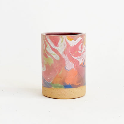 Rainbow Marbled Vase