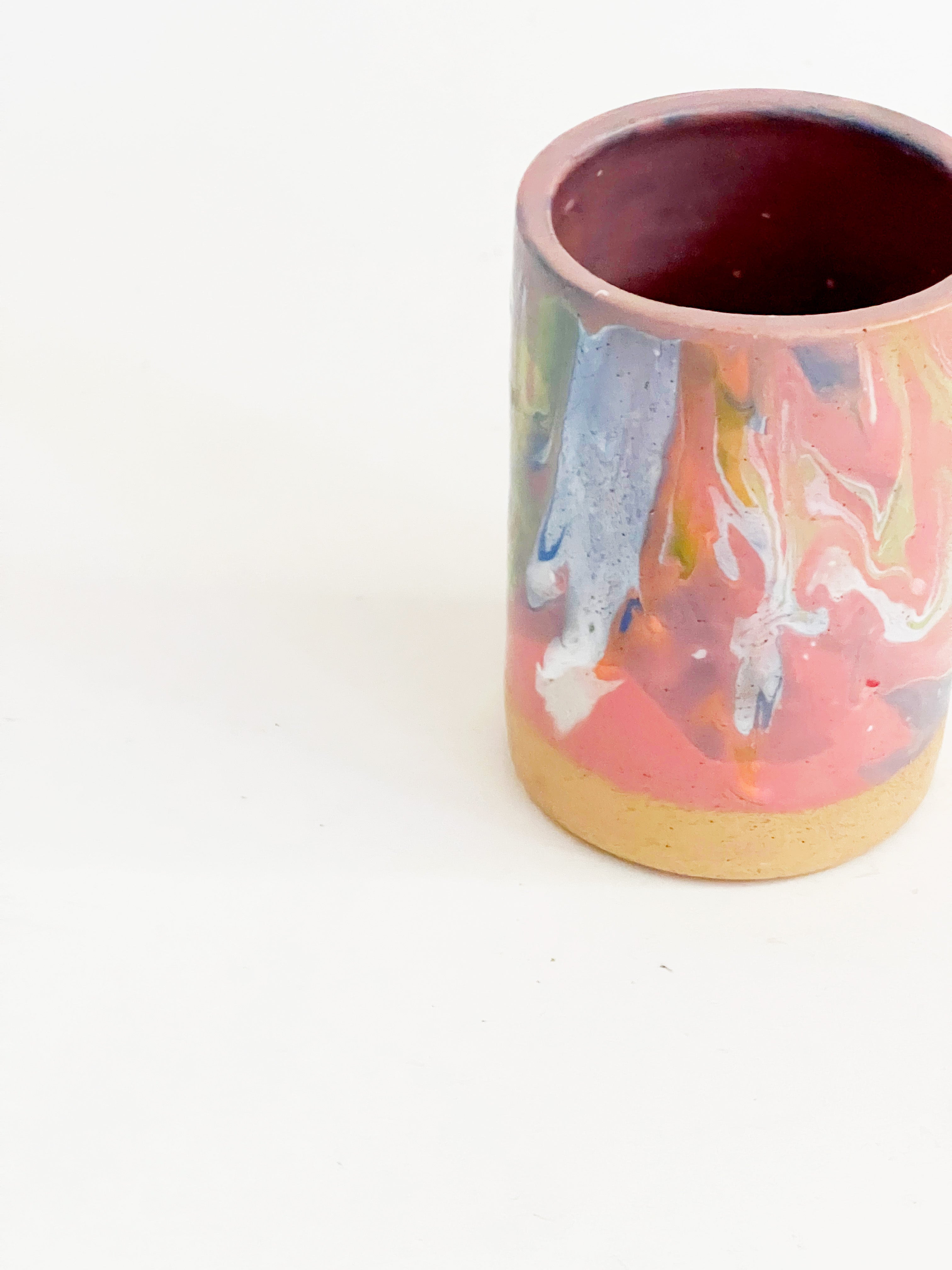 Rainbow Marbled Vase