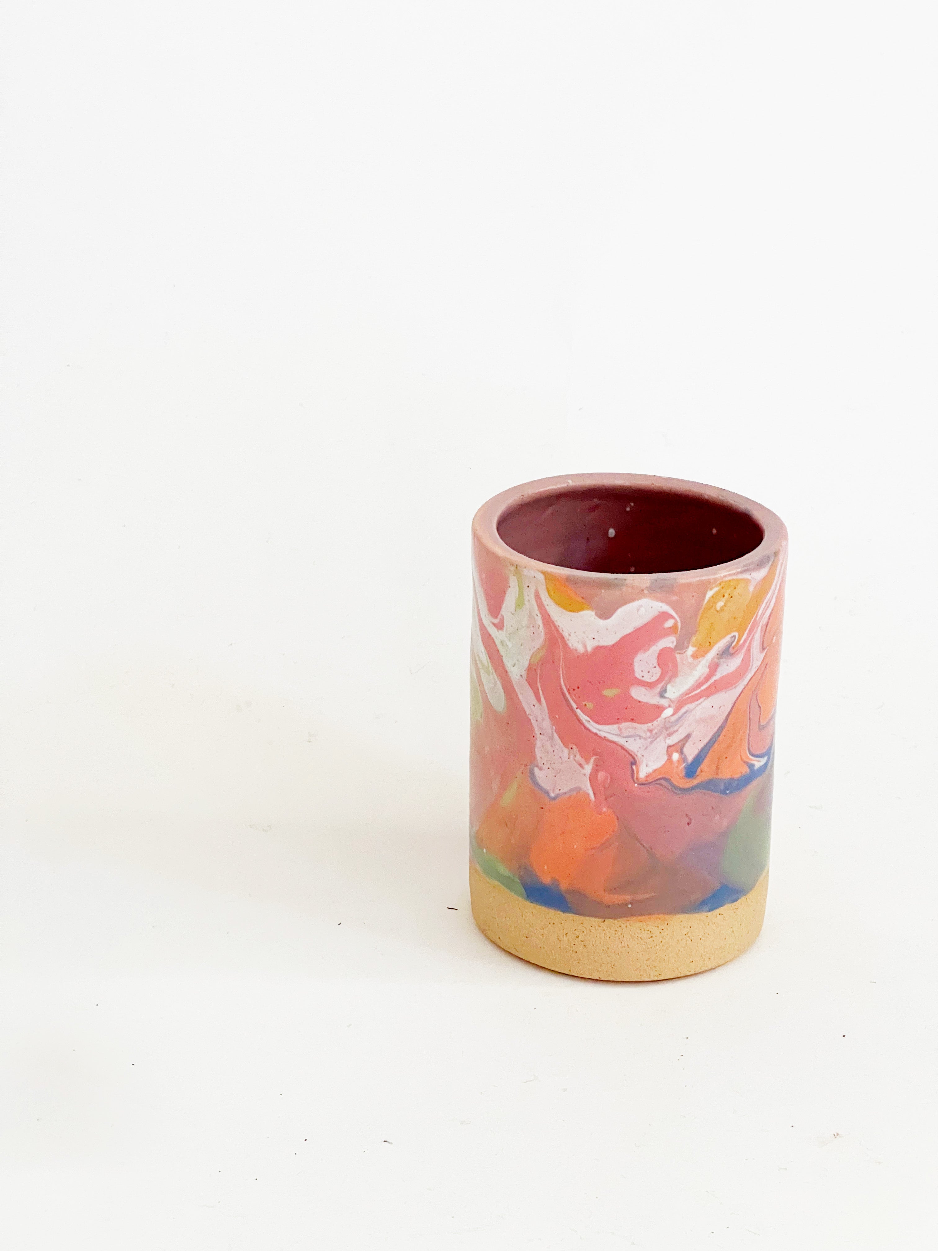 Rainbow Marbled Vase
