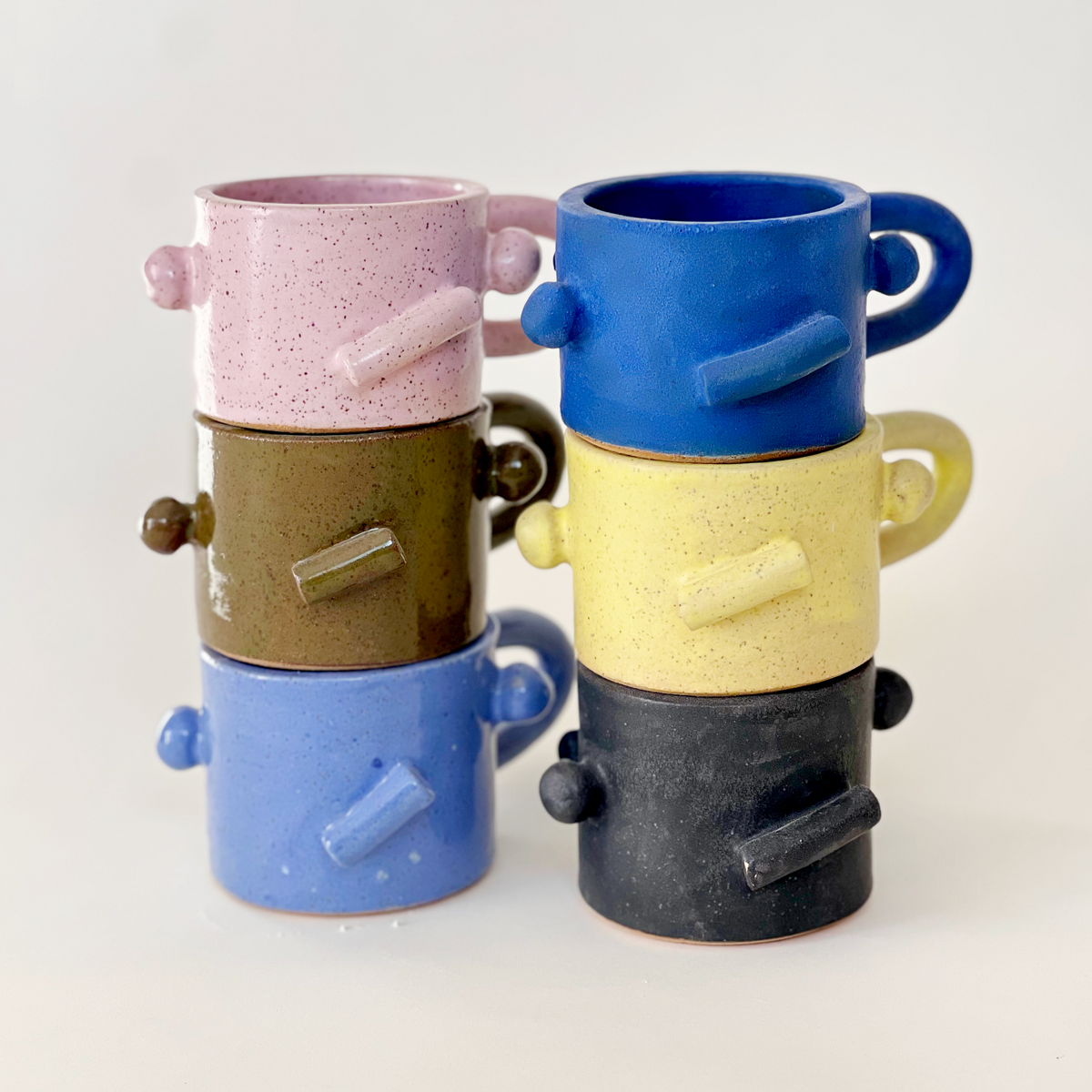 Wide Shapes in colors  Handmade Mug