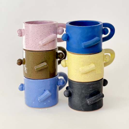 Wide Shapes in colors  Handmade Mug