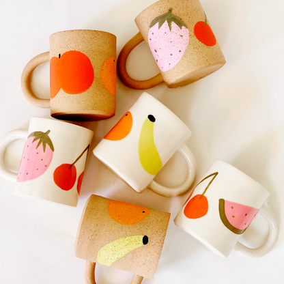 Large Fruits Handmade Ceramic Mug