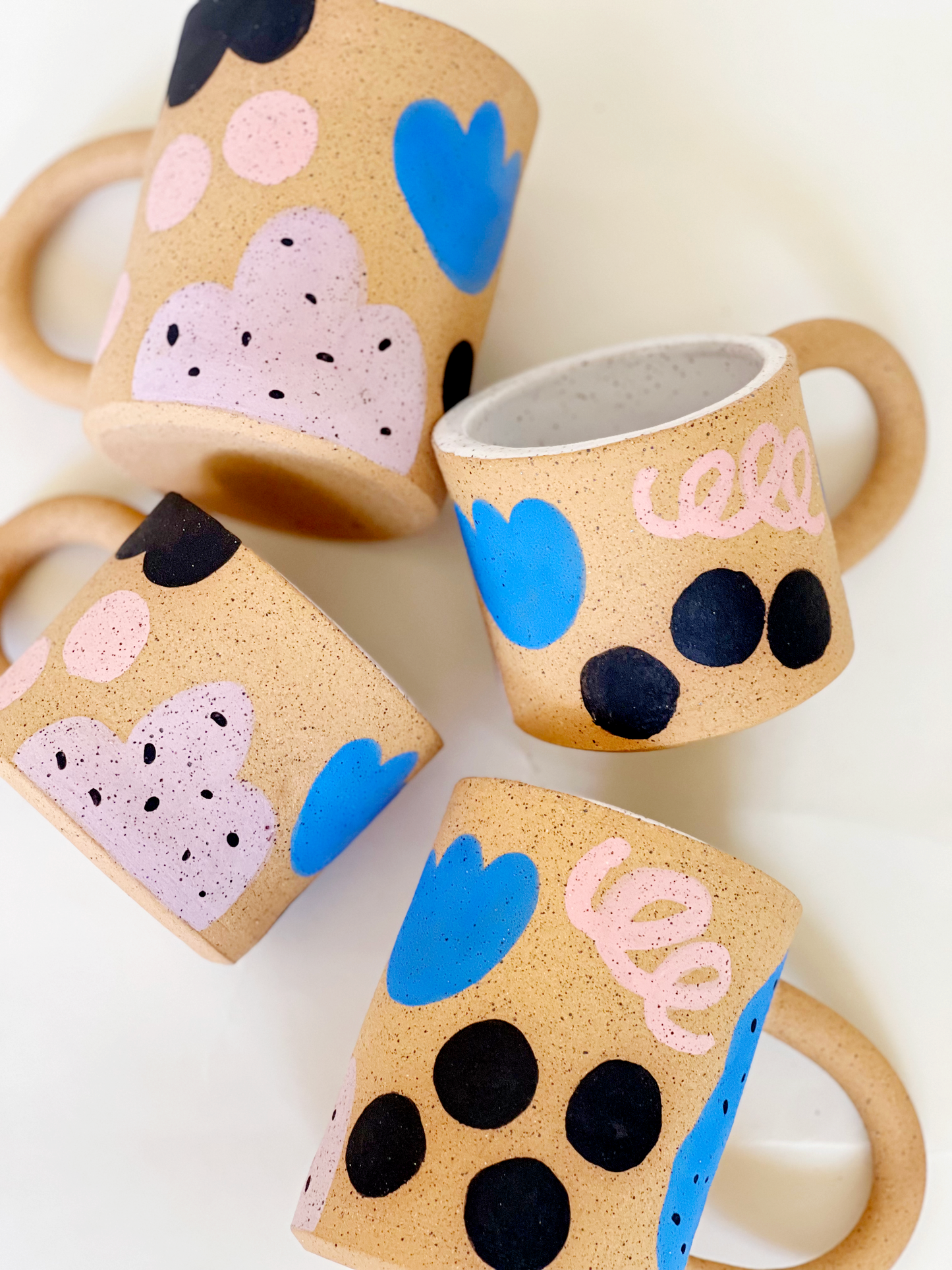 Tropical Collage Handmade and Hand painted Ceramics Mug (Large and Small)