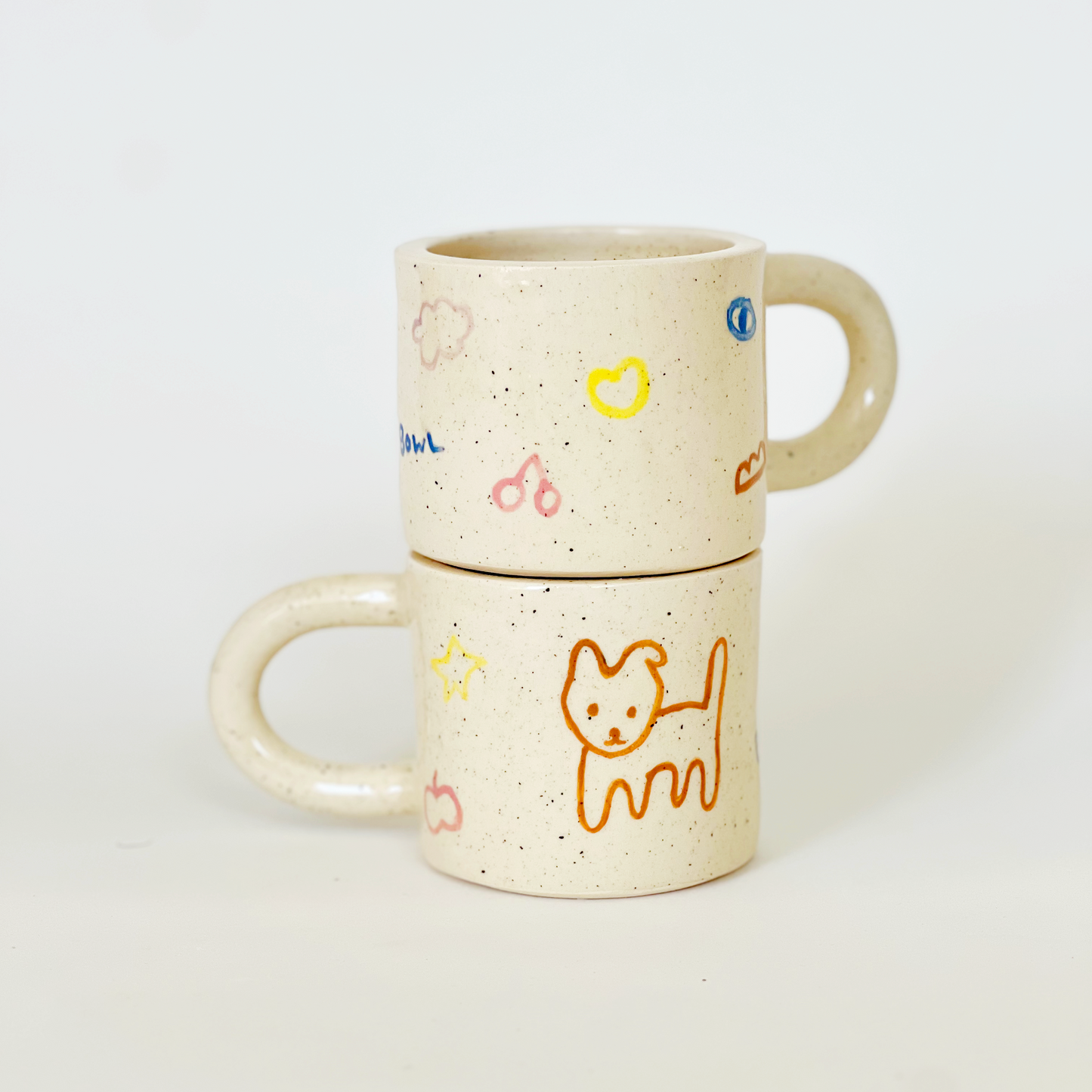 Small Bowl and Friends Handmade and Handpainted Ceramics Mug