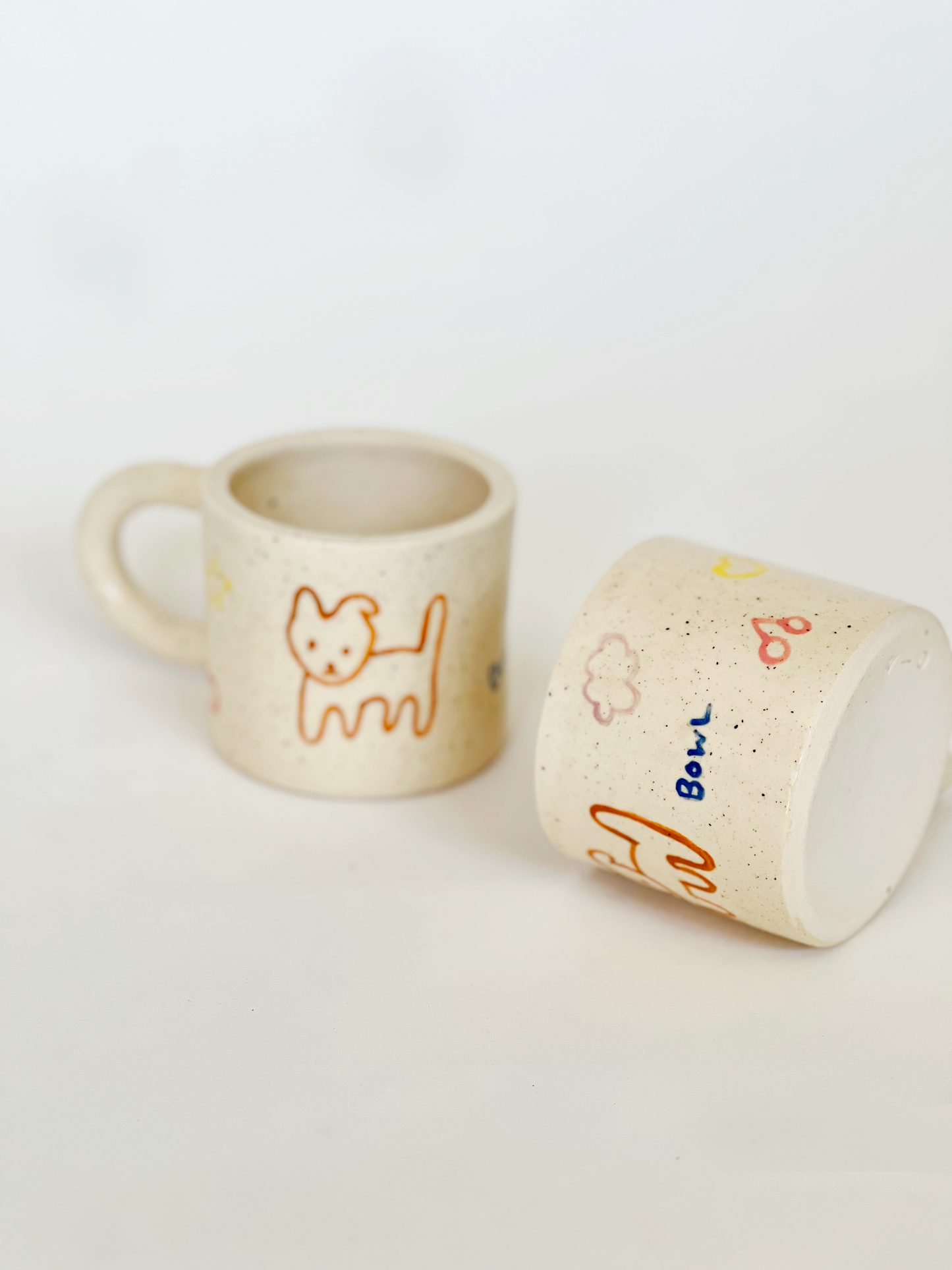 Small Bowl and Friends Handmade and Handpainted Ceramics Mug