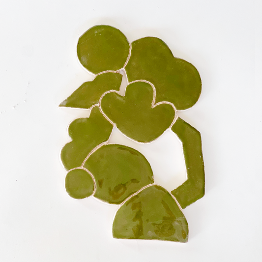 Calming Green Handmade Ceramics Wall Sculpture