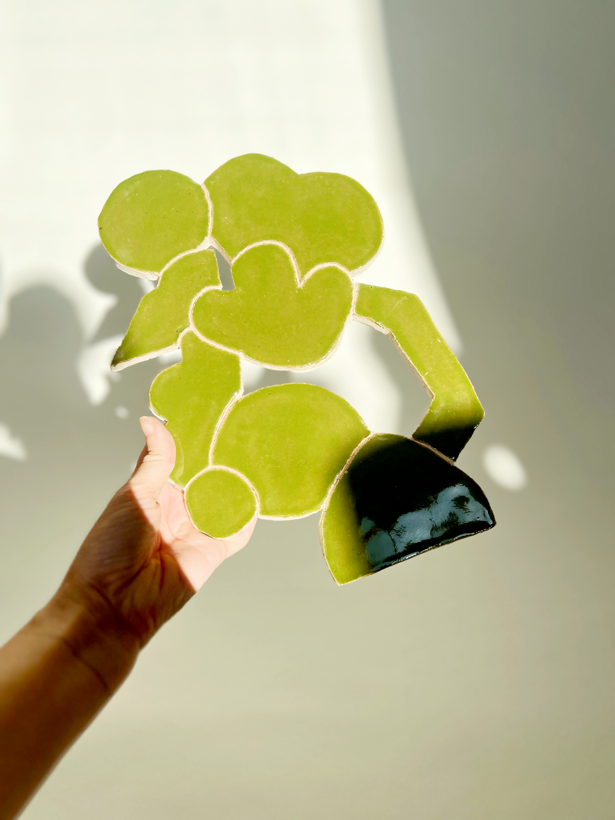 Calming Green Handmade Ceramics Wall Sculpture