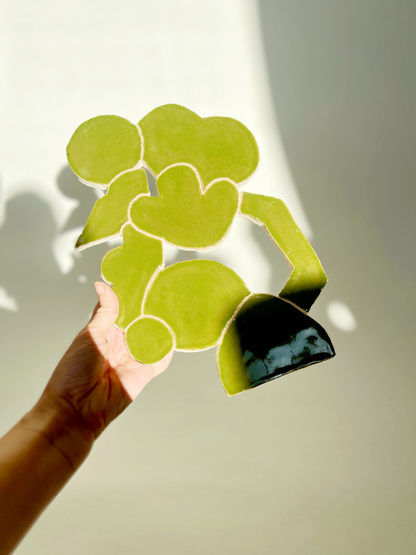 Calming Green Handmade Ceramics Wall Sculpture