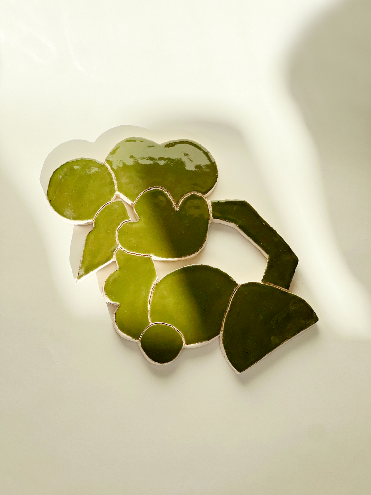 Calming Green Handmade Ceramics Wall Sculpture