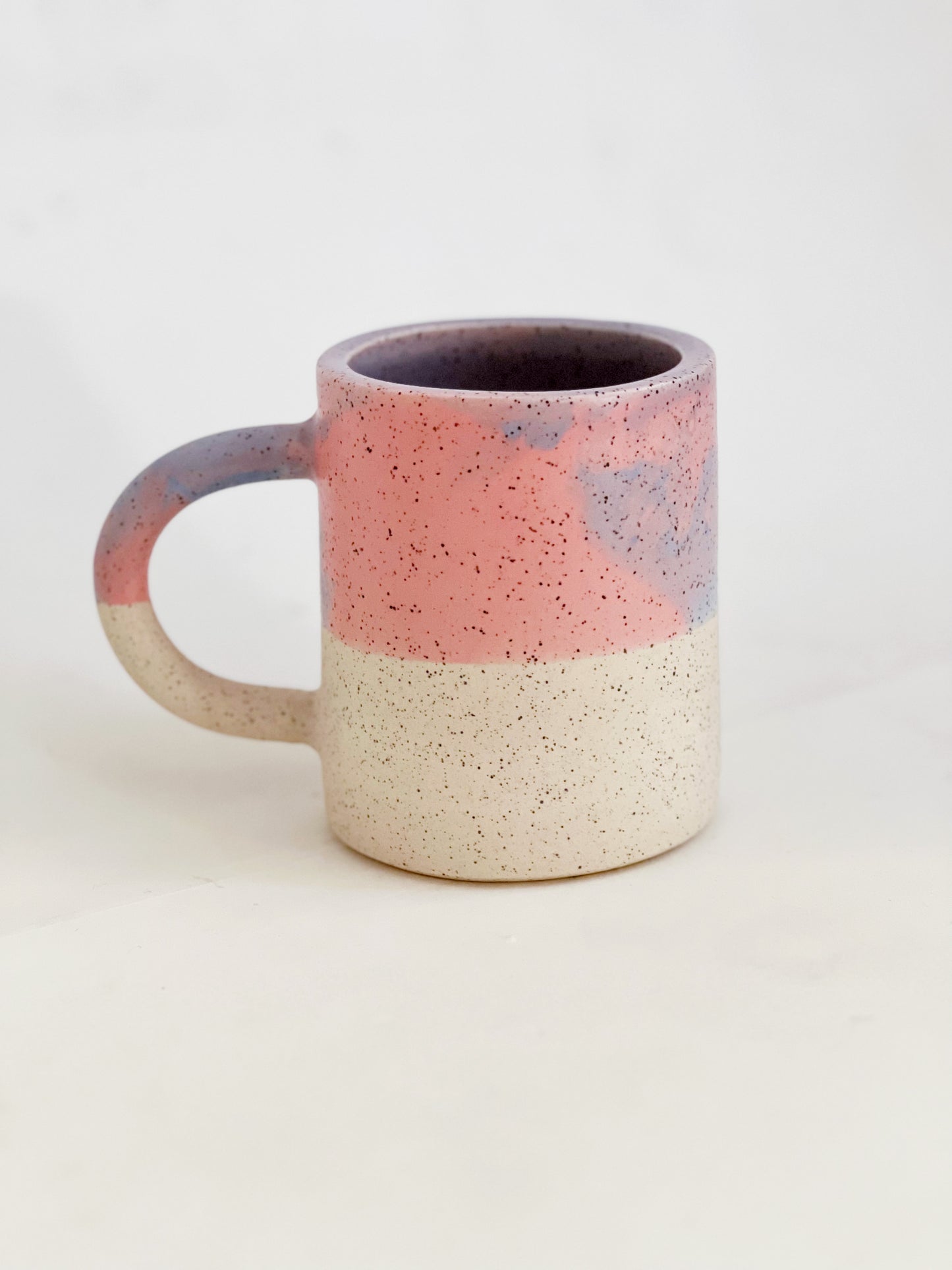 Large Marbled Speckles and White Speckles Handmade and Hand-painted Ceramics Mug