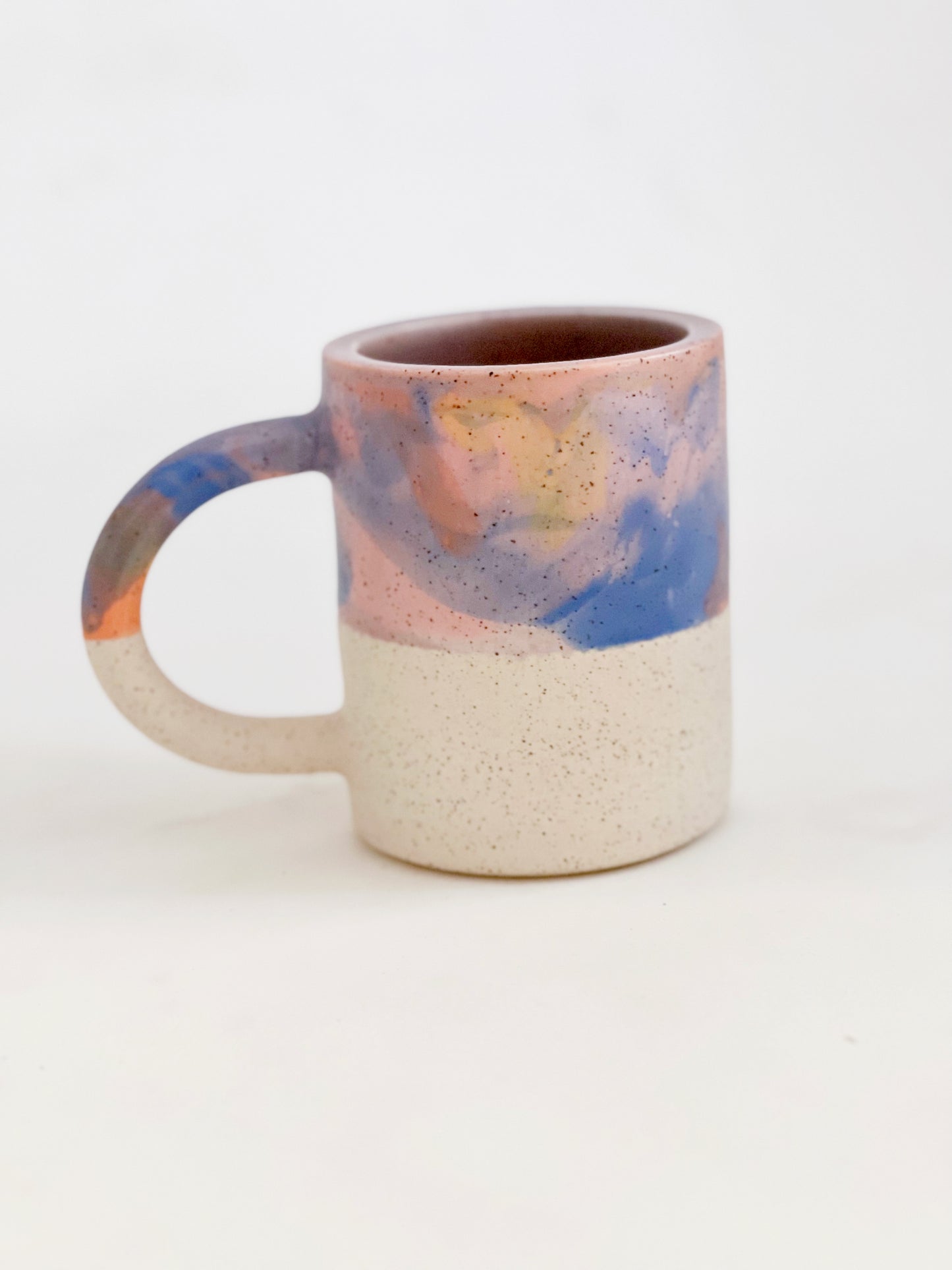 Large Marbled Speckles and White Speckles Handmade and Hand-painted Ceramics Mug