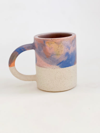 Large Marbled Speckles and White Speckles Handmade and Hand-painted Ceramics Mug