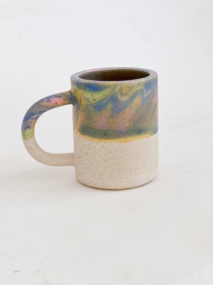 Large Marbled Speckles and White Speckles Handmade and Hand-painted Ceramics Mug