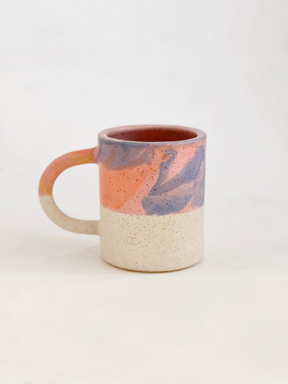 Large Marbled Speckles and White Speckles Handmade and Hand-painted Ceramics Mug