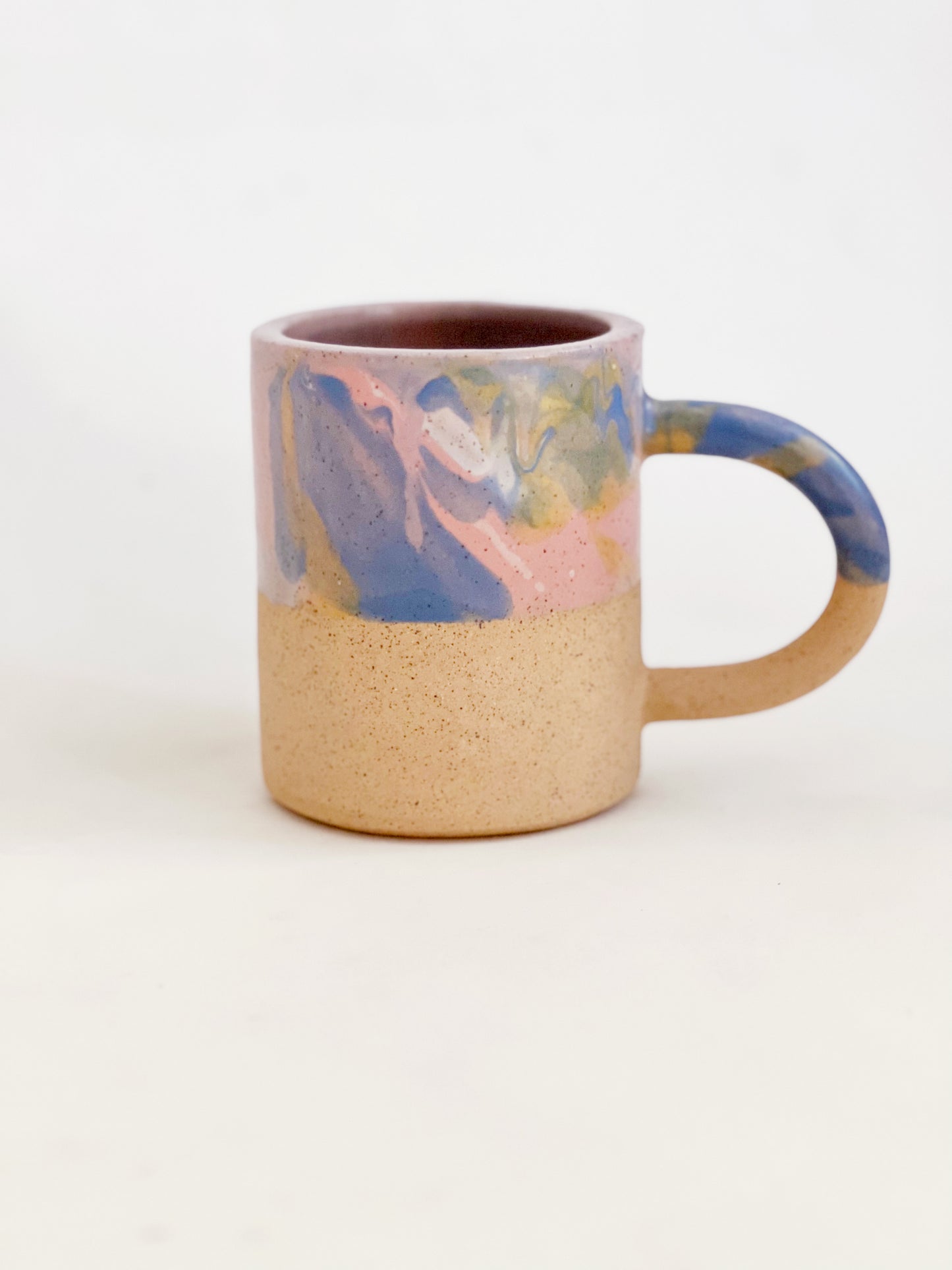 Large Marbled Speckles and White Speckles Handmade and Hand-painted Ceramics Mug