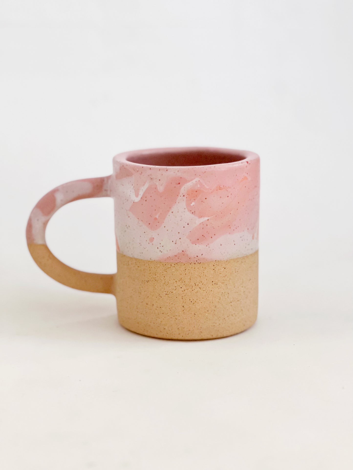 Large Marbled Speckles and White Speckles Handmade and Hand-painted Ceramics Mug