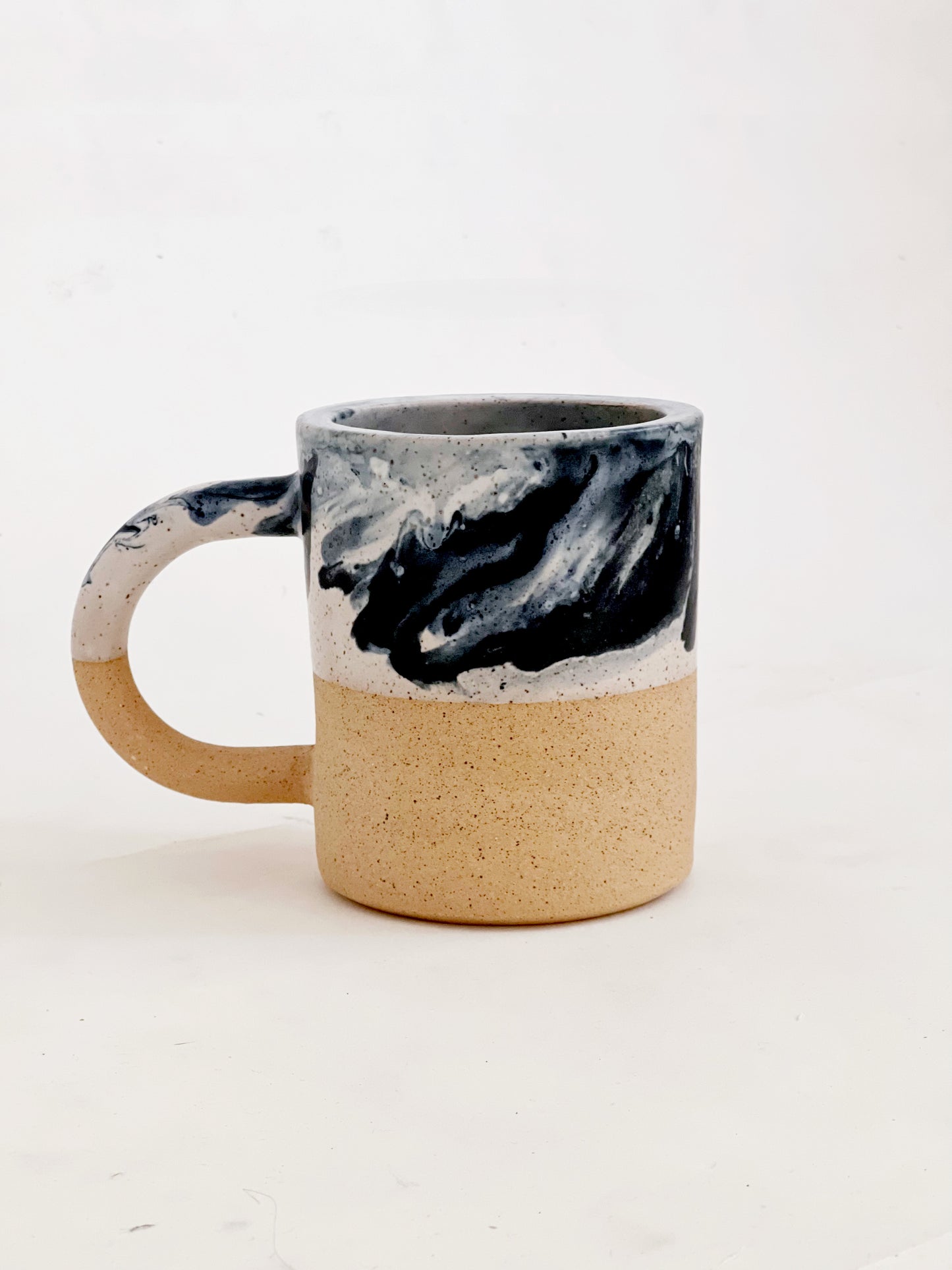 Large Marbled Speckles and White Speckles Handmade and Hand-painted Ceramics Mug