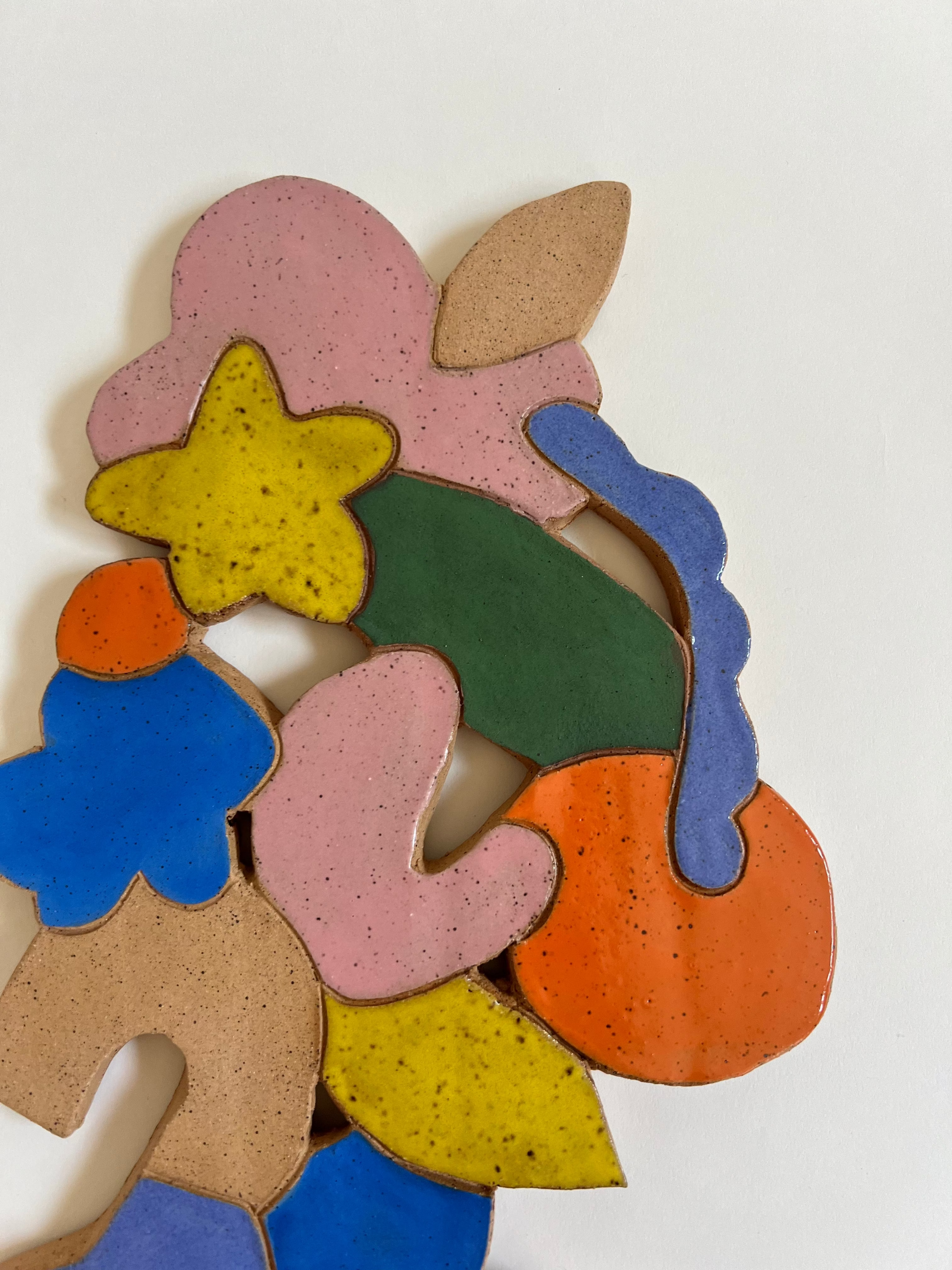 Colorful puzzle pieces on a white background