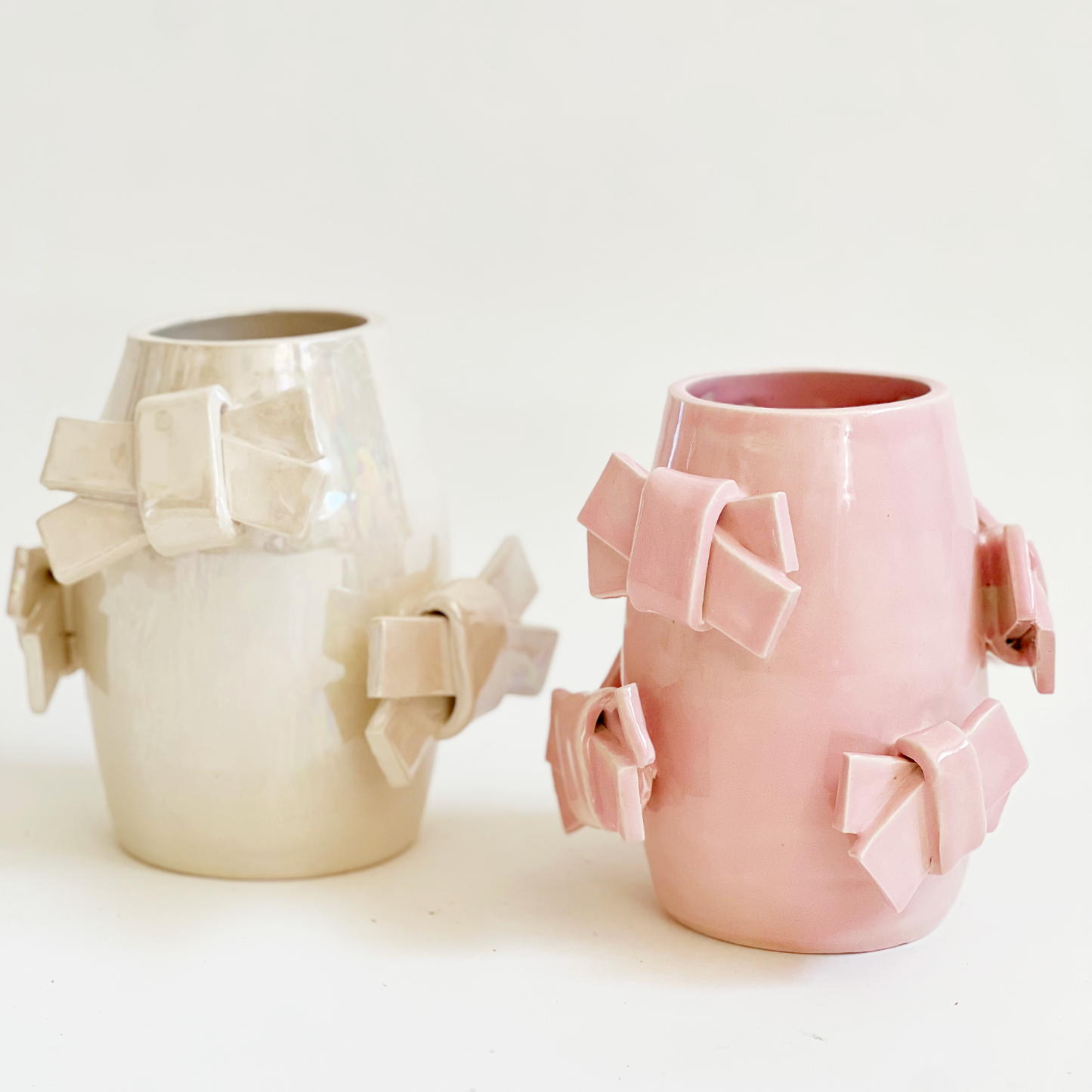 Folded Bows In Handmade Ceramic Vase