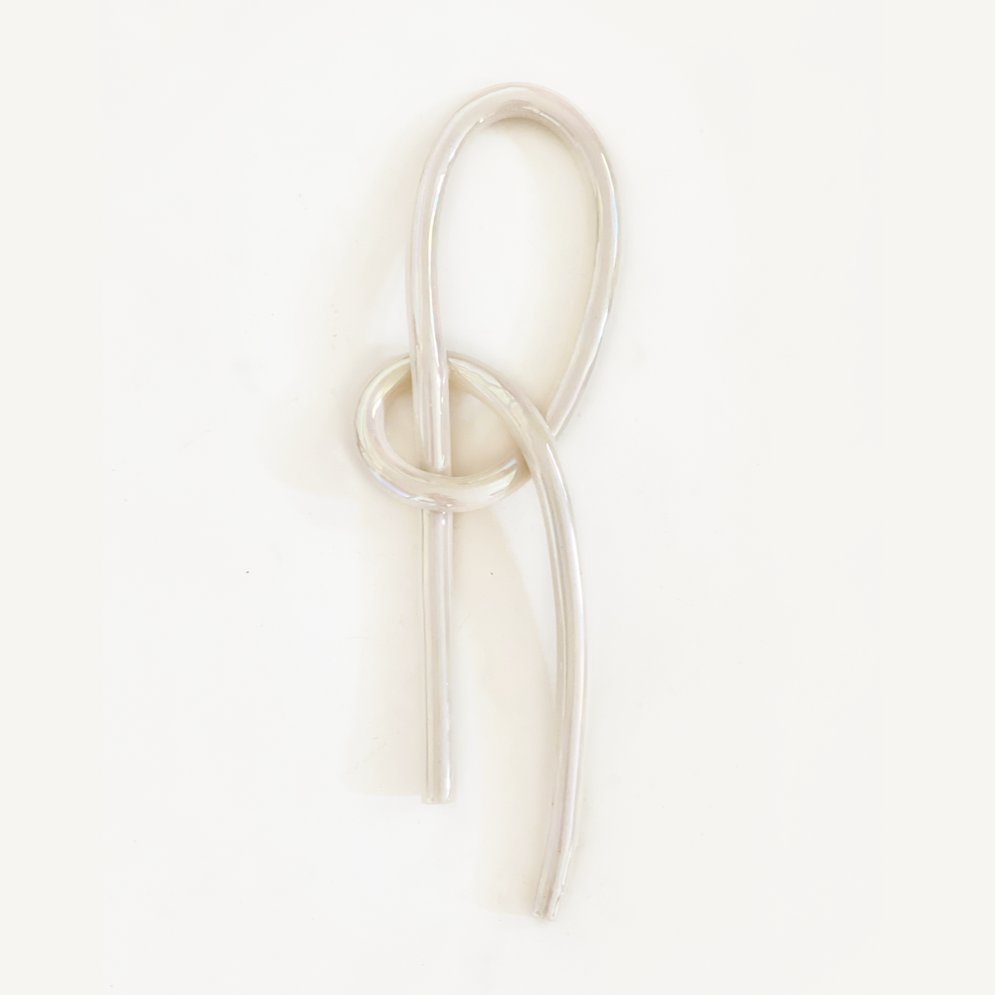 Clay Object 100 -  Long Quiet Knot in Pearlescent Handmade Ceramics Wall Hanging