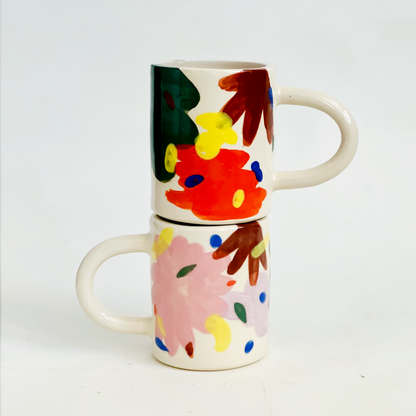 Large Wild Flowers Handmade Ceramic Mug