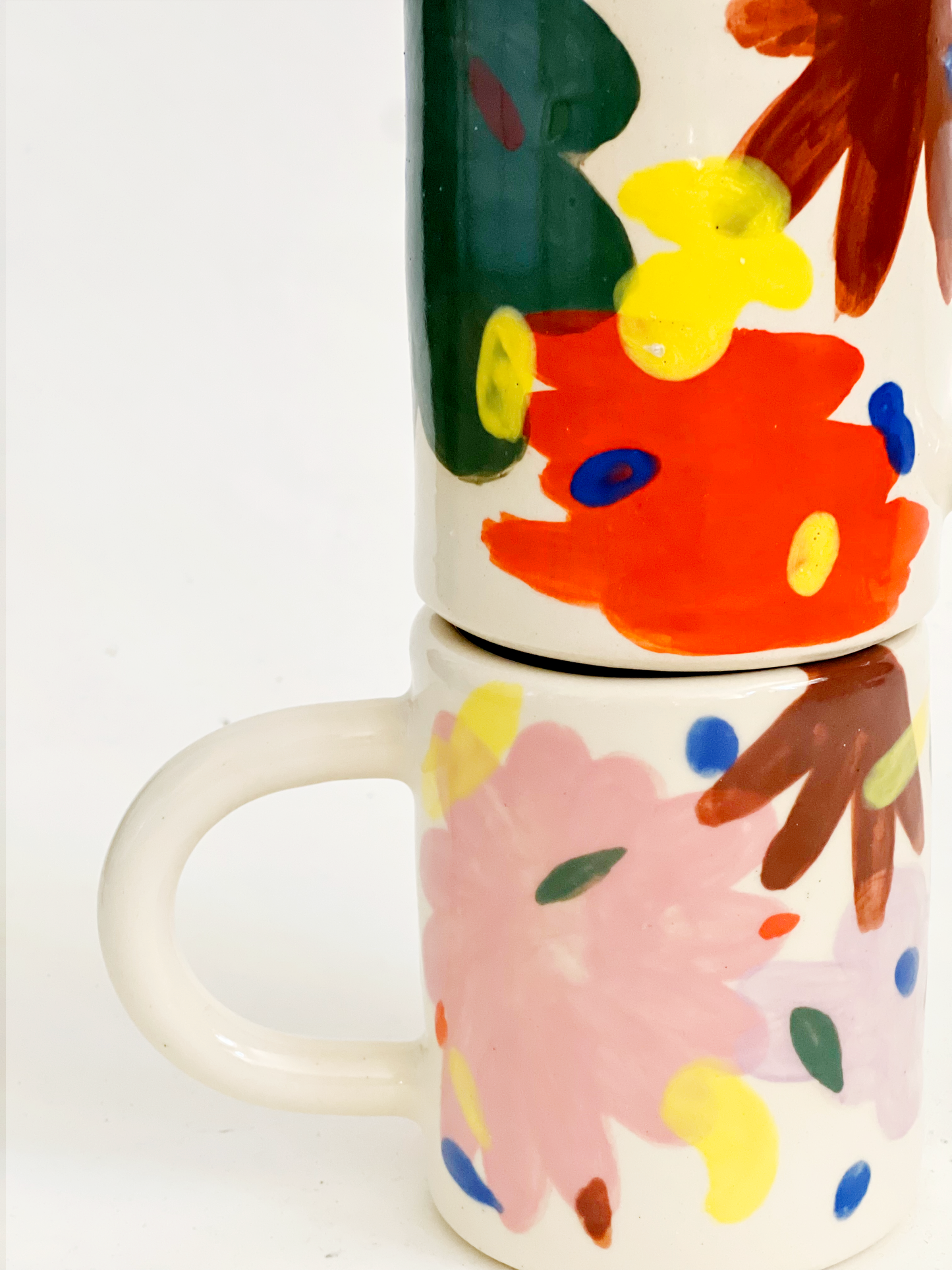 Large Wild Flowers Handmade Ceramic Mug