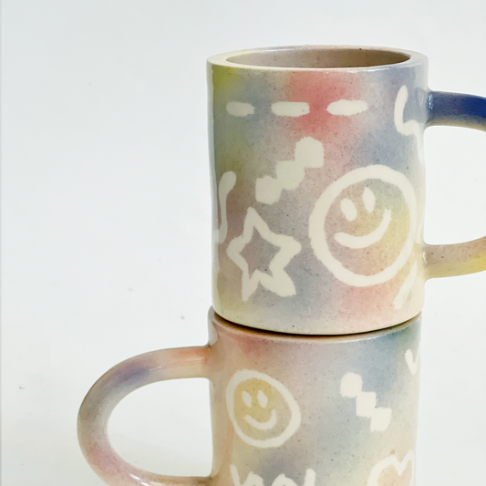 Large Happy Faces Handmade Ceramic Mug