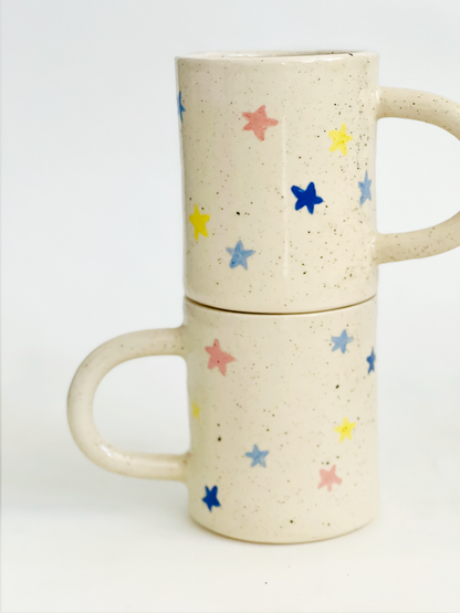 Large Stars Handmade Ceramic Mug