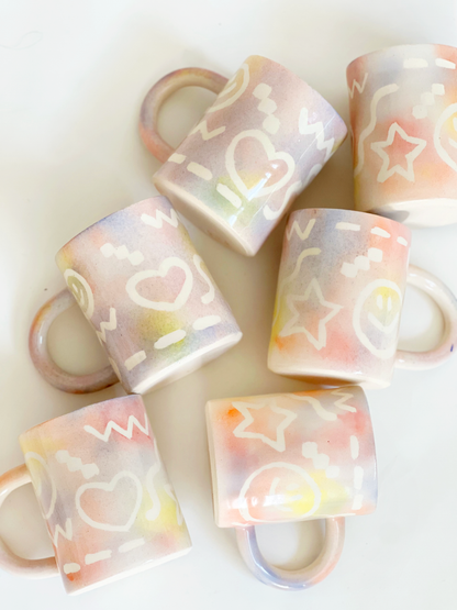 Large Happy Faces Handmade Ceramic Mug